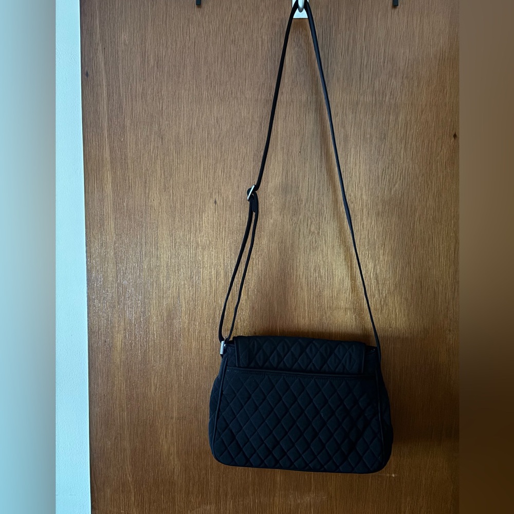 Vera Bradley Black Microfiber Quilted Crossbody Bag - Picture 4 of 5